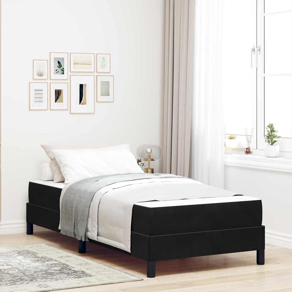 Vedruvoodi madratsiga Must 90 x 190 cm Samet