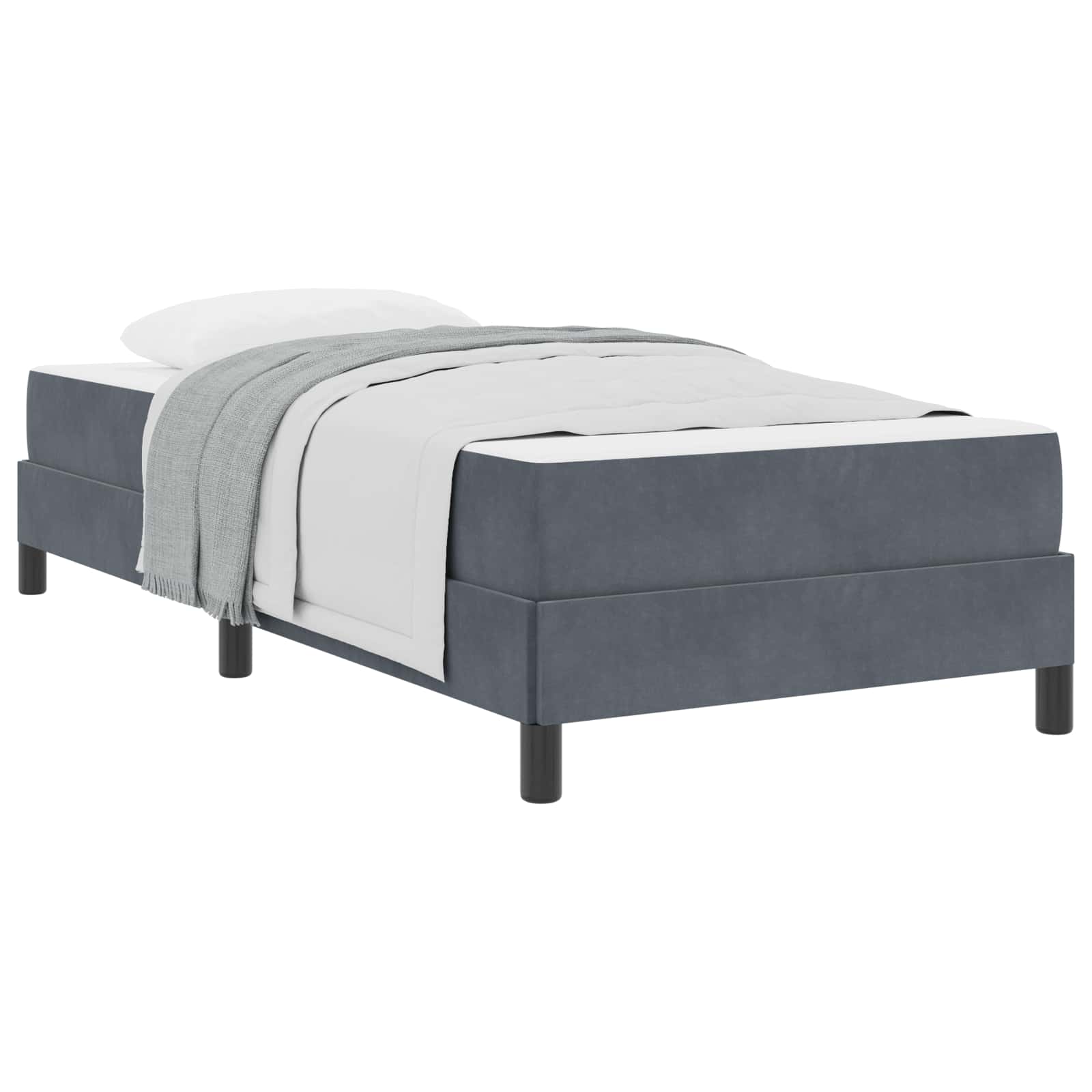 Thumbnail - vidaXL Boxspringbett mit Matratze Dunkelgrau 90 x 200 cm Stoff