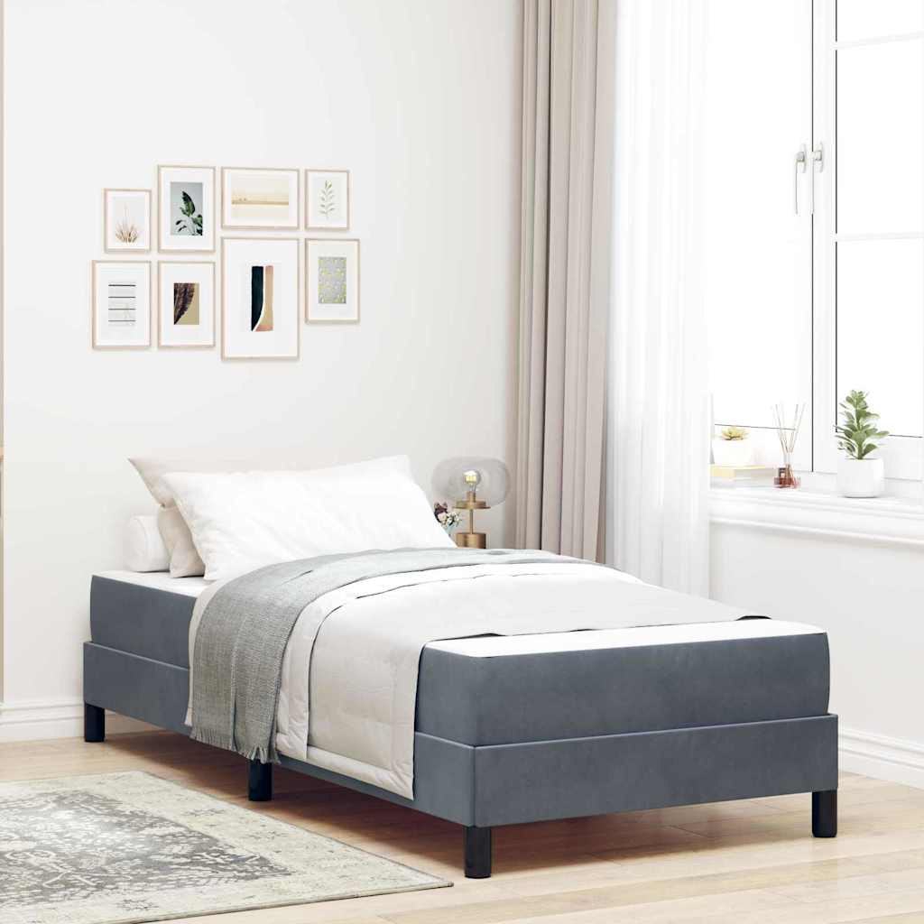 Posteľ boxspring s matracom Tmavo šedá 100 x 200 cm Zamat 3398672