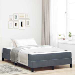 Postel s boxspringem s matrací Tmavě šedá 120 x 200 cm textil - obrázek 1