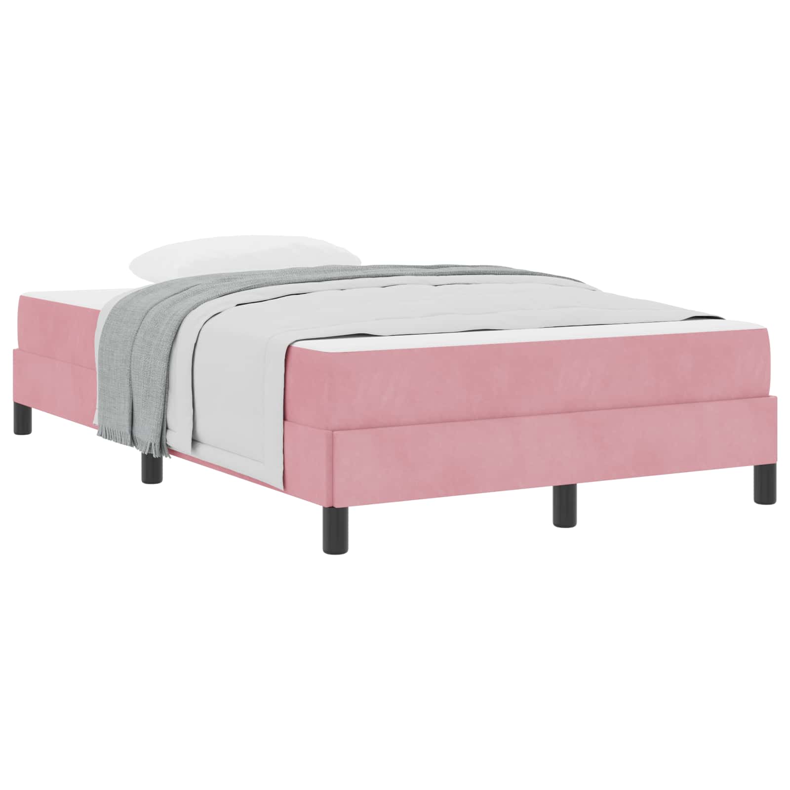 Thumbnail - vidaXL Boxspringbett mit Matratze Rosa 120 x 200 cm Stoff