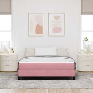 Postel s boxspringem s matrací Růžová 140 x 200 cm textil - obrázek 3