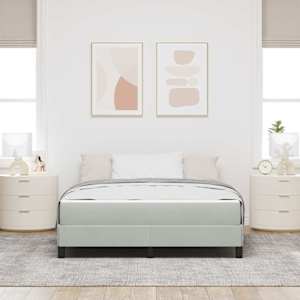 Postel s boxspringem s matrací Světle šedá 160 x 200 cm textil - obrázek 3