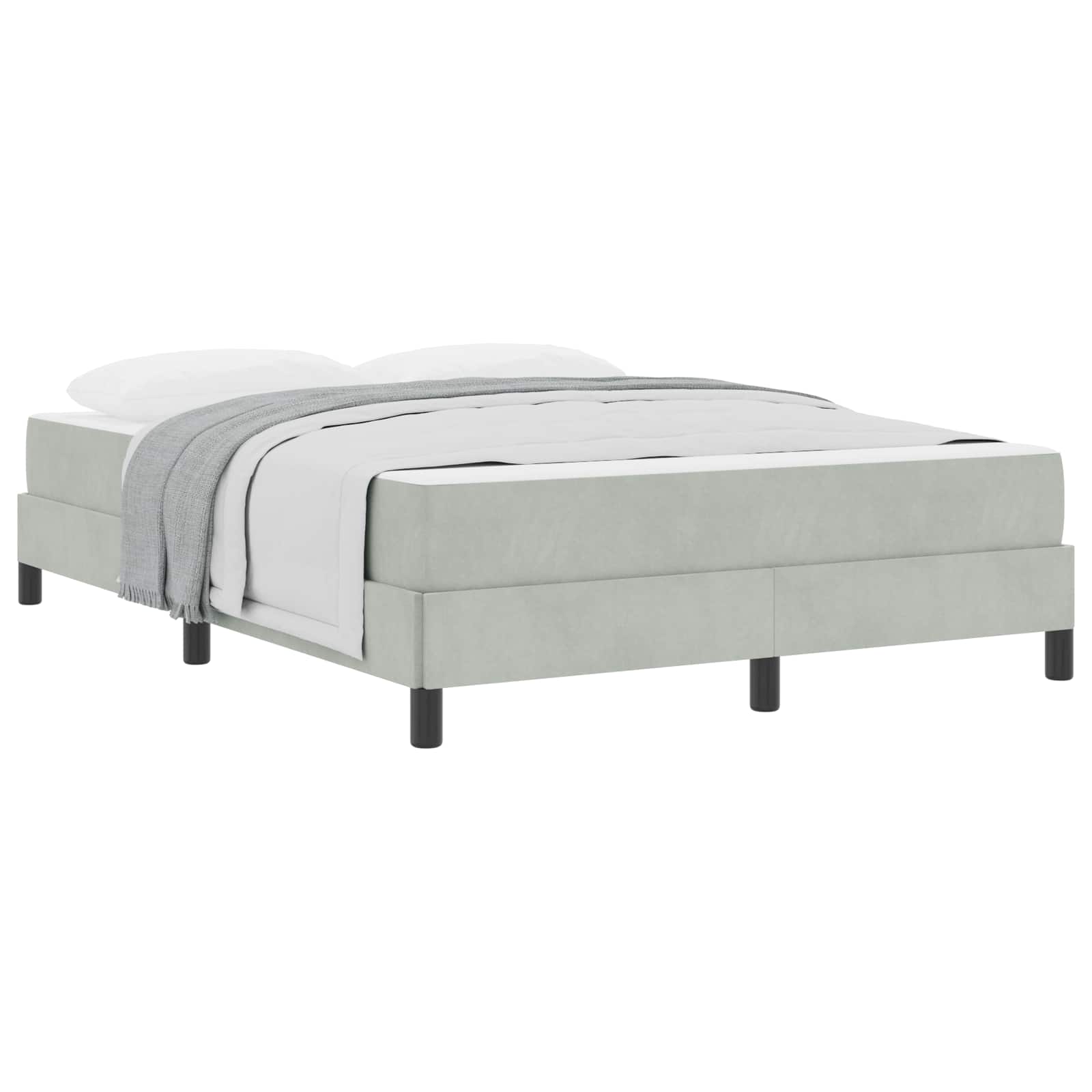 VidaXL Boxspring Bed Met Matras Lichtgrijs 160 X 200 Cm Stof