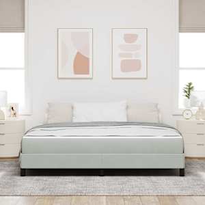 Postel s boxspringem s matrací Světle šedá 180 x 200 cm textil - obrázek 3