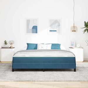 Postel s boxspringem s matrací Tmavě modrá 180 x 200 cm textil - obrázek 3