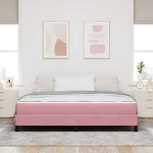 Postel s boxspringem s matrací Růžová 180 x 200 cm textil - obrázek 3