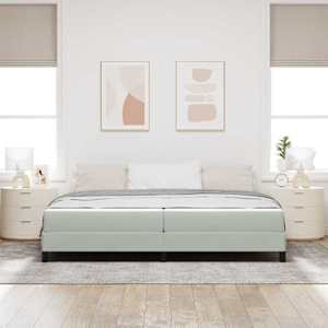 Postel s boxspringem s matrací Světle šedá 200 x 200 cm textil - obrázek 3