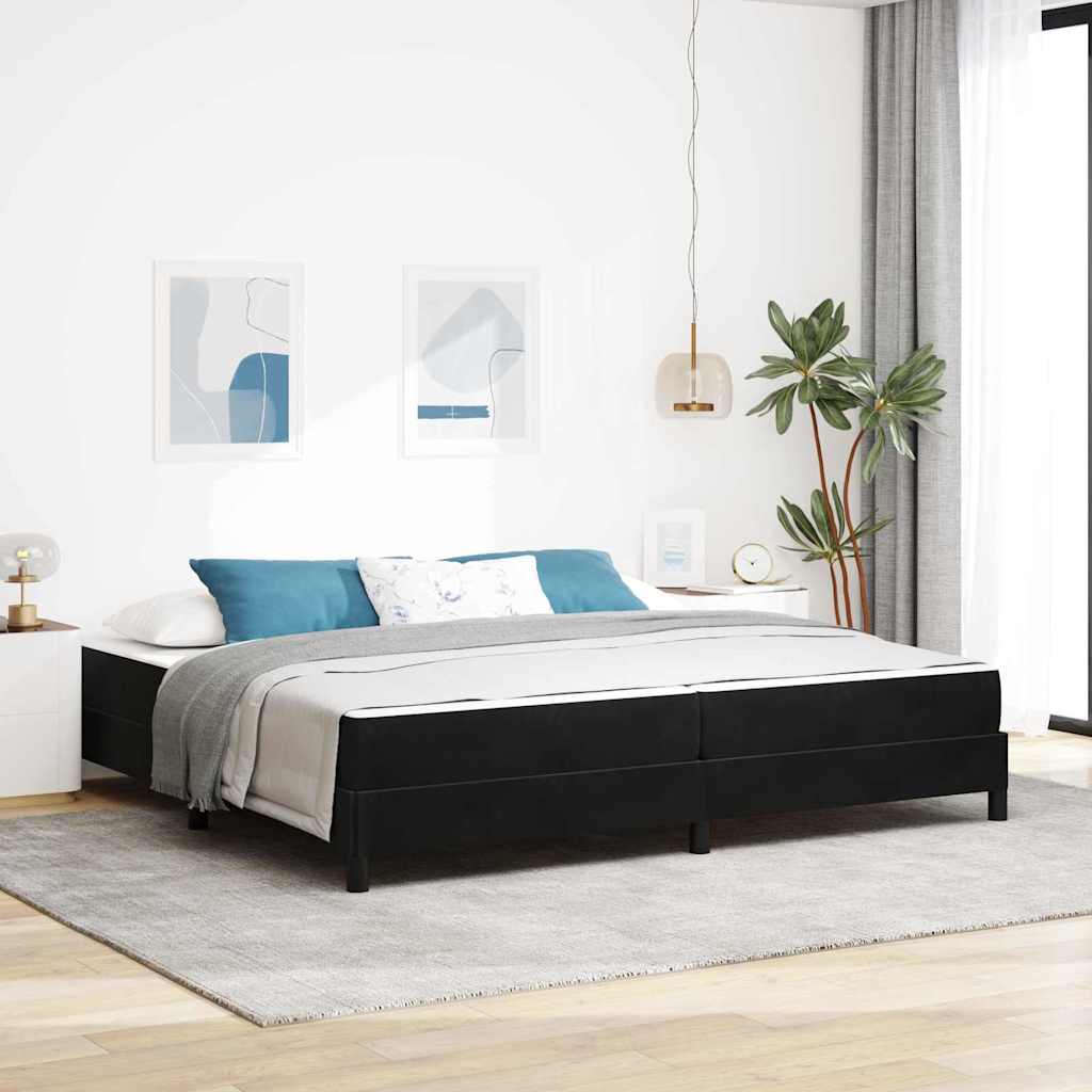 Posteľ boxspring s matracom Čierna 200 x 200 cm Zamat 3398715