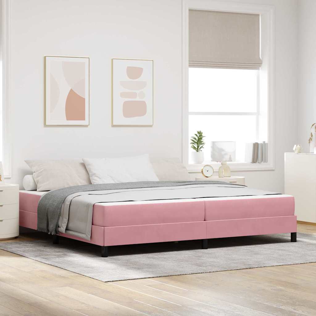 Vedruvoodi madratsiga Roosa 200 x 200 cm Samet