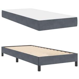 Postel s boxspringem s matrací Tmavě šedá 90 x 210 cm textil - obrázek 4