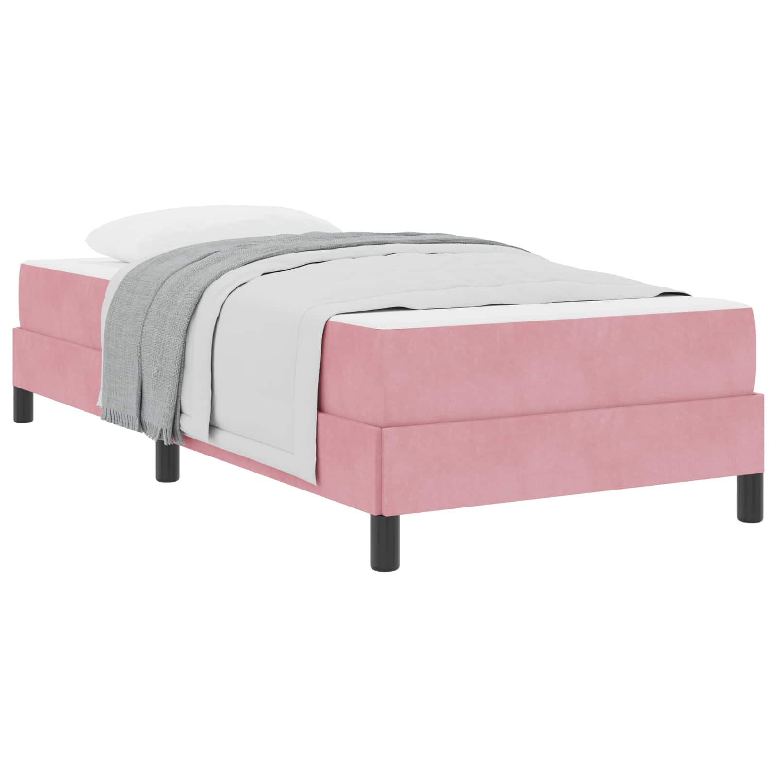 Thumbnail - vidaXL Boxspringbett mit Matratze Rosa 90 x 210 cm Stoff
