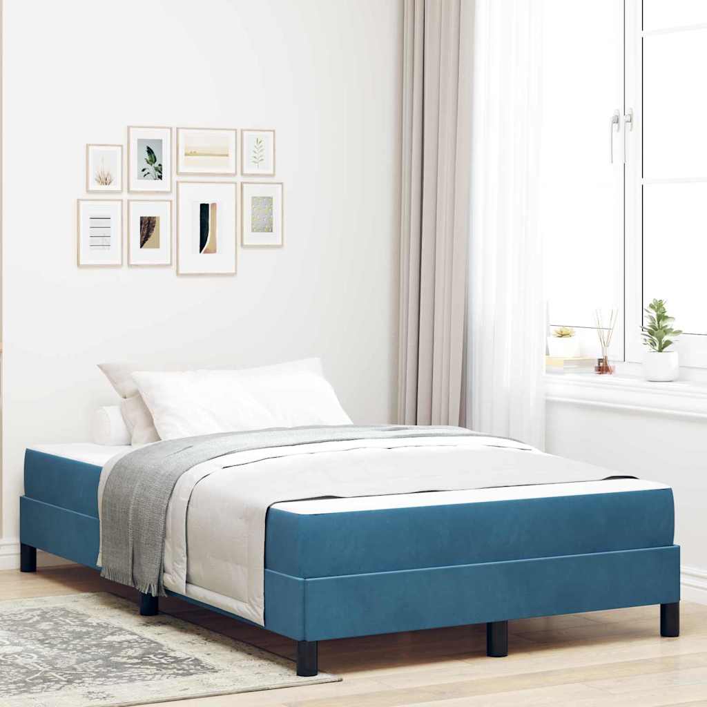 Boxmadras med topmadras Mørk blå 120 x 210 cm Fløjl