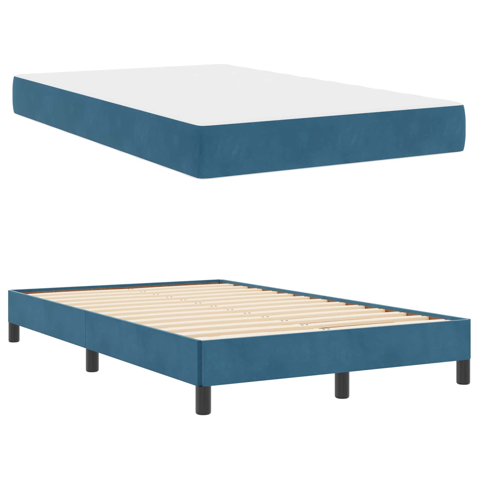 Thumbnail - vidaXL Boxspringbett mit Matratze Dunkelblau 120 x 210 cm Stoff