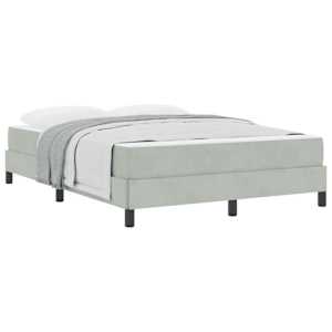 Postel s boxspringem s matrací Světle šedá 160 x 210 cm textil - obrázek 2