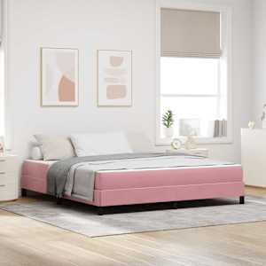 Postel s boxspringem s matrací Růžová 180 x 210 cm textil - obrázek 1