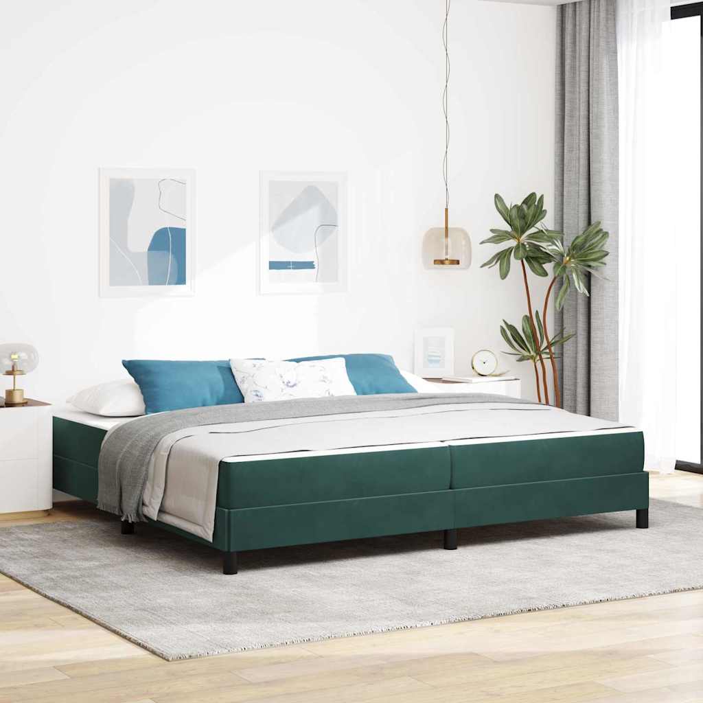 Vedruvoodi madratsiga Tume rohelise 200 x 210 cm Samet