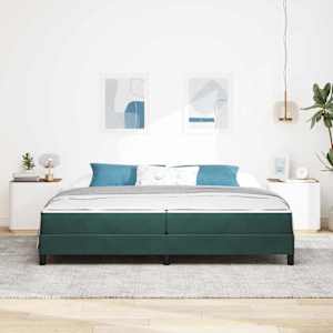 Postel s boxspringem s matrací Tmavě zelená 200 x 210 cm textil - obrázek 3