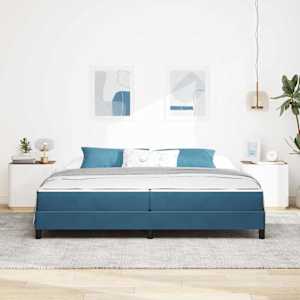 Postel s boxspringem s matrací Tmavě modrá 200 x 210 cm textil - obrázek 3