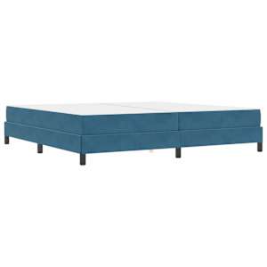 Postel s boxspringem s matrací Tmavě modrá 200 x 210 cm textil - obrázek 2