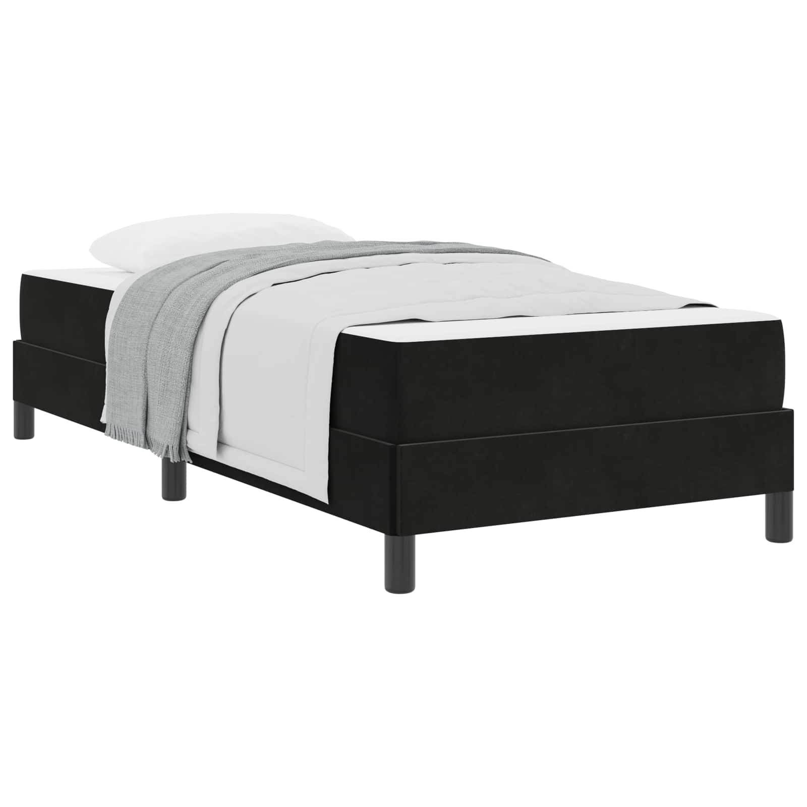 Thumbnail - vidaXL Boxspringbett mit Matratze Schwarz 80 x 220 cm Stoff