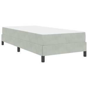 Postel s boxspringem s matrací Světle šedá 90 x 220 cm textil - obrázek 7