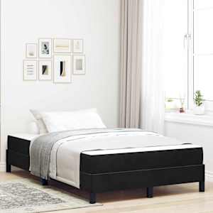 Postel s boxspringem s matrací Černá 120 x 220 cm textil - obrázek 1