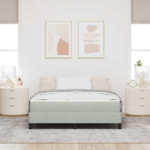 Postel s boxspringem s matrací Světle šedá 140 x 220 cm textil - obrázek 3