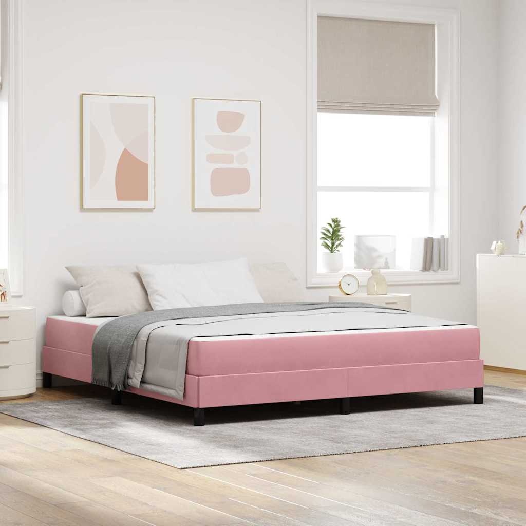Vedruvoodi madratsiga Roosa 180 x 220 cm Samet