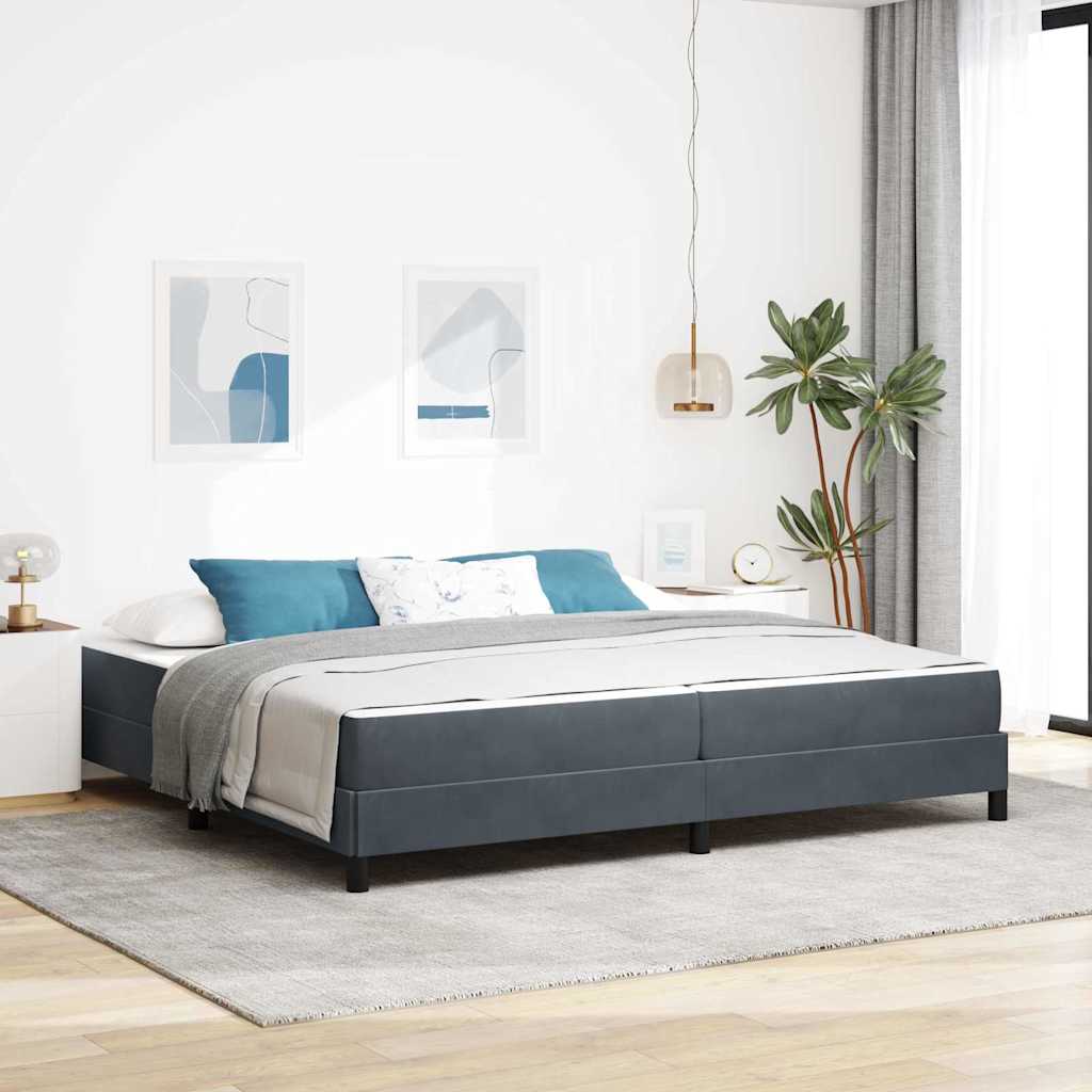 Paturi & cadre pat - Pat boxspring cu saltea Gri închis 200 x 220 cm Catifea