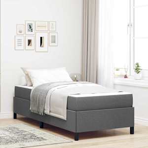 Postel s boxspringem s matrací Tmavě šedá 90 x 190 cm textil - obrázek 1