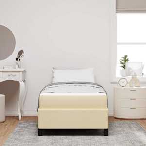 Postel s boxspringem s matrací Krémová 90 x 190 cm textil - obrázek 3