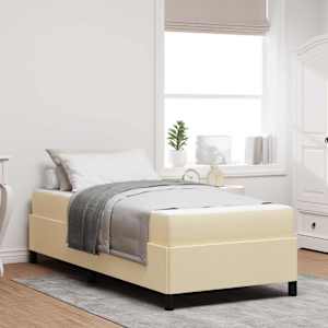 Postel s boxspringem Krémová 90 x 200 cm textil - obrázek 1