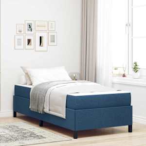 Postel s boxspringem Modrá 100 x 200 cm textil - obrázek 1