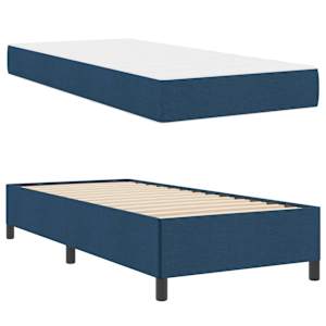 Postel s boxspringem Modrá 100 x 200 cm textil - obrázek 5