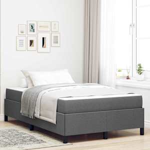 Postel s boxspringem Tmavě šedá 120 x 190 cm textil - obrázek 1