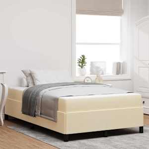 Postel s boxspringem Krémová 120 x 190 cm textil - obrázek 1