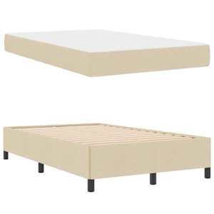 Postel s boxspringem Krémová 120 x 190 cm textil - obrázek 4