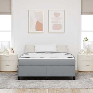 Postel s boxspringem s matrací Světle šedá 140 x 190 cm textil - obrázek 3