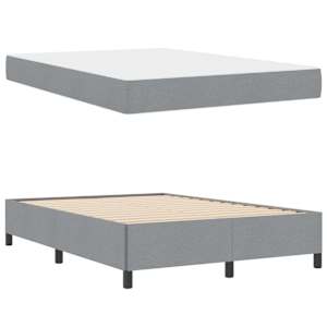 Postel s boxspringem s matrací Světle šedá 140 x 190 cm textil - obrázek 5
