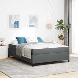 Postel s boxspringem s matrací Tmavě šedá 140 x 190 cm textil - obrázek 1