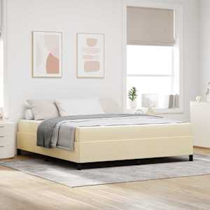 Postel s boxspringem Krémová 180 x 200 cm textil - obrázek 1
