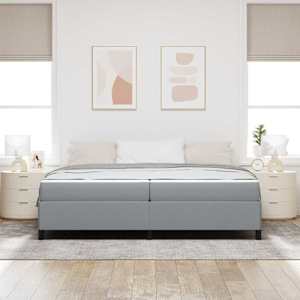 Postel s boxspringem s matrací Světle šedá 200 x 200 cm textil - obrázek 3