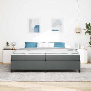 Postel s boxspringem s matrací Tmavě šedá 200 x 200 cm textil - obrázek 3