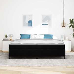Postel s boxspringem s matrací Černá 200 x 200 cm textil - obrázek 3