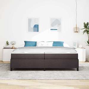 Postel s boxspringem s matrací Tmavě hnědá 200 x 200 cm textil - obrázek 3