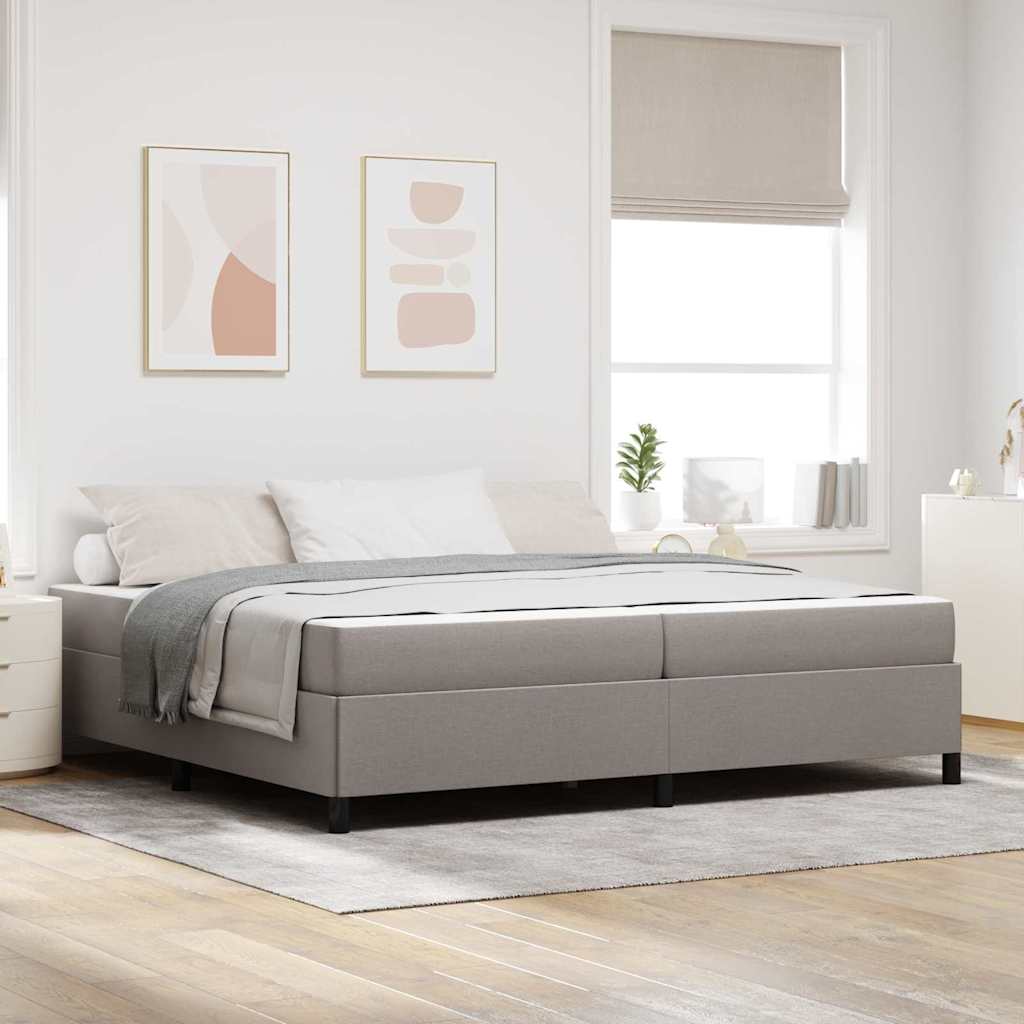 vidaXL Pat cu arcuri Gri taupe și negru 200 x 200 cm