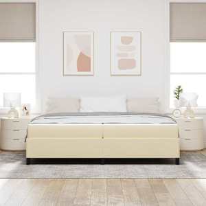 Postel s boxspringem s matrací Krémová 200 x 200 cm textil - obrázek 3