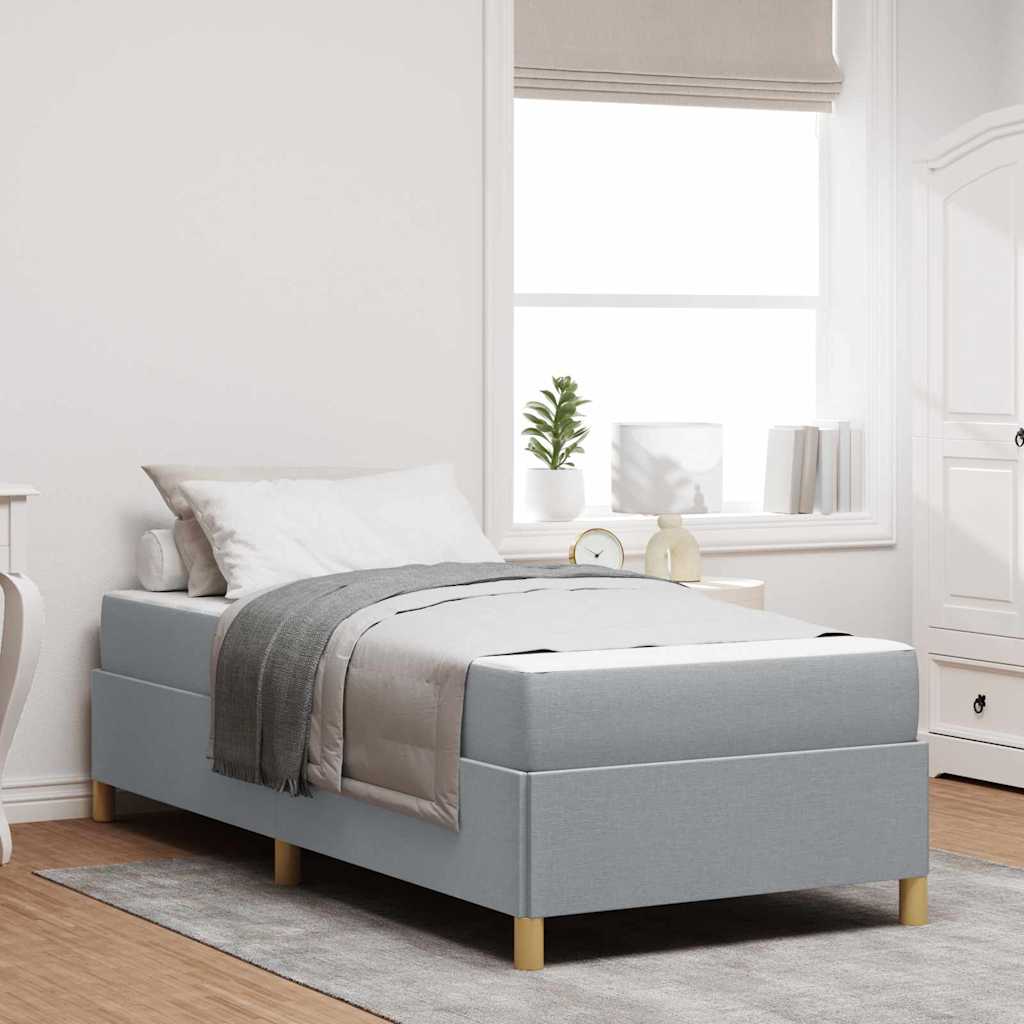 vidaXL Pat cu arcuri Gri deschis și Maro și Alb 80 x 200 cm țesătură