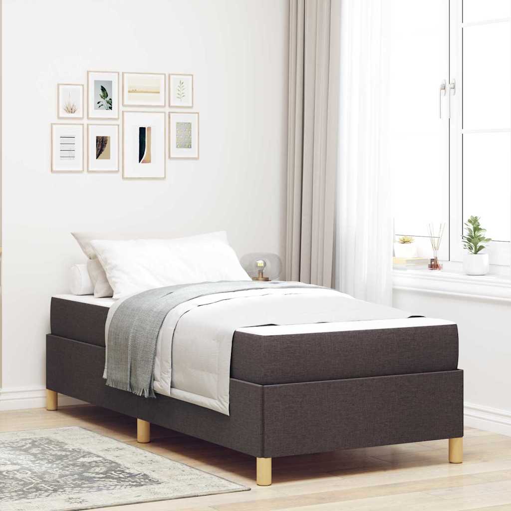 vidaXL Boxspringbett Braun und Weiß und Dunkelbraun 80 x 200 cm Stoff